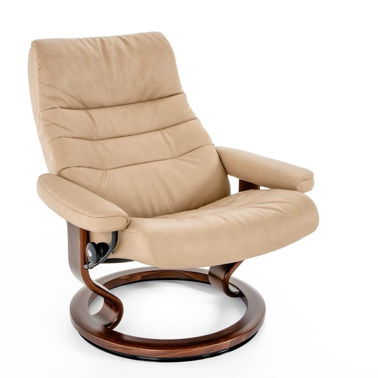 Stressless by Ekornes Stressless Recliners 1254415 PALOMA SAND/BRN Large Opal Classic Chair